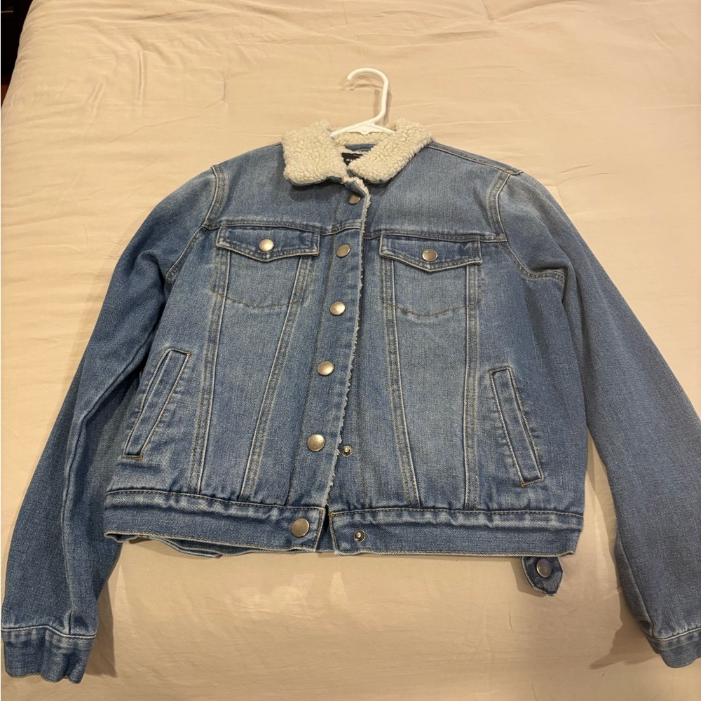 Denim Jacket with Sherpa Collar